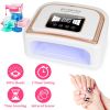 120W LED UV Nail Lamp with 3 Timer Setting Auto Sensor Rechargeable LED Gel Nail Dryer for Fingernail and Toenail Fast Polish Curing for Salon Home Pr