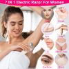 7 In 1 Electric Razor for Women Lady Hair Removal Epilators for Leg Face Arm Bikini Armpit Public Hairs IPX6 Wet and Dry Use Cordless Rechargeable Who