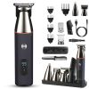 All In One Beard Trimmer for Men With 5 Trimmer Heads IPX5 Waterproof Electric Razor For Face Nose Body Beard Cordless Hair Shaver Clipper Grooming Ki