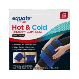 Equate Reusable Hot And Cold Therapy Compress, One Size Flexible Gel Pack for Pain Relief and Injury Recovery