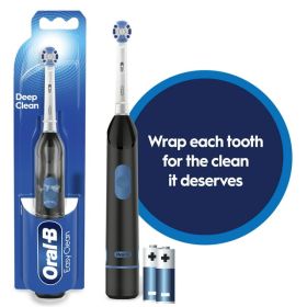 Oral-B Easy Clean Compact Head Battery Powered Electric Toothbrush, Black, For Adults And Children 3+