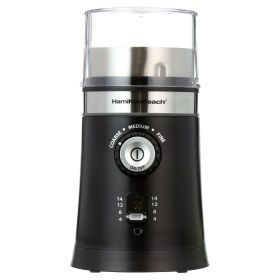 Electric Coffee Grinder With Adjustable Grind Settings – 14 Cup Capacity, Removable Stainless Steel Bowl, Black