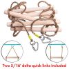 Wooden Rope Ladder for Kids with Ground anchoring Lenght 6.5'(2m) Width 16 (40cm) Outdoor or Indoor Climbing Rope Ladder for Ninja Slackline Backyard
