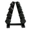 CAP Barbell 100 lb Cast Iron Hex Dumbbell Weight Set With Storage Rack, Black, Strength Training Free Weights