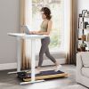 Soozier 2.5HP Walking Pad, Wood Under Desk Treadmill with Remote Control, Transport Wheels and LED Display for Home Gym Office
