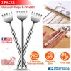 3pcs 20" Telescopic Back Scratcher Stainless Steel Extendable Bear Eagle Claw Massager