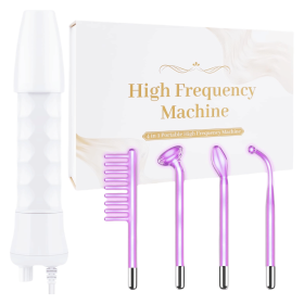 4-in-1 High Frequency Facial Wand for Skin Rejuvenation ��� Portable Anti-Aging Beauty Device for Wrinkle Reduction, Firming, Dark Circle & Acne Care (Color: MRY-PURPLE)